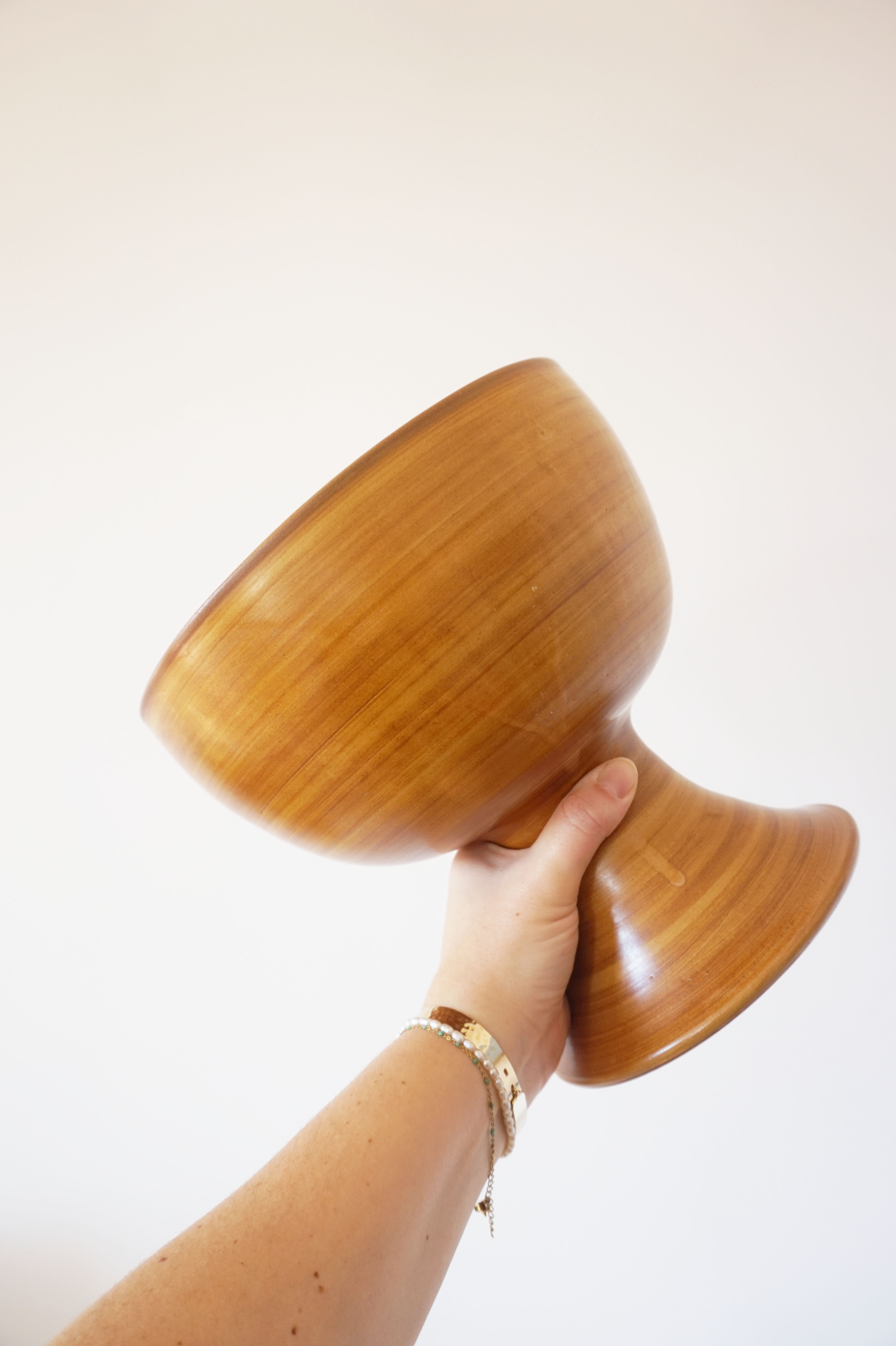 Ceramic cup imitation wood 1970