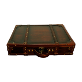 Wooden, faux leather and brass nails
