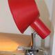 Adjustable clamp spotlight in red lacquered metal - vintage design