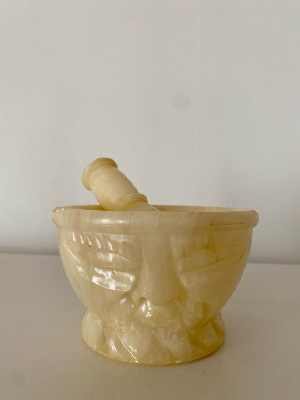 Alabaster mortar and pestle