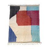 Moroccan Berber Kilim carpet ecru with colorful flats 264x204cm