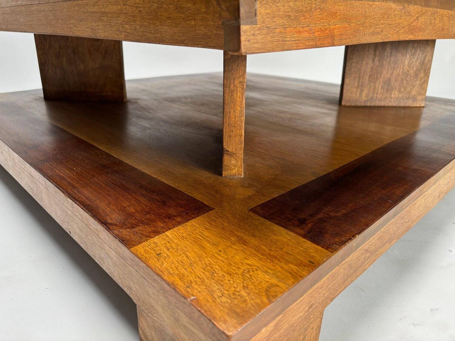 Sculptural Décon Coffee Table in Wood, Italy, 1970s