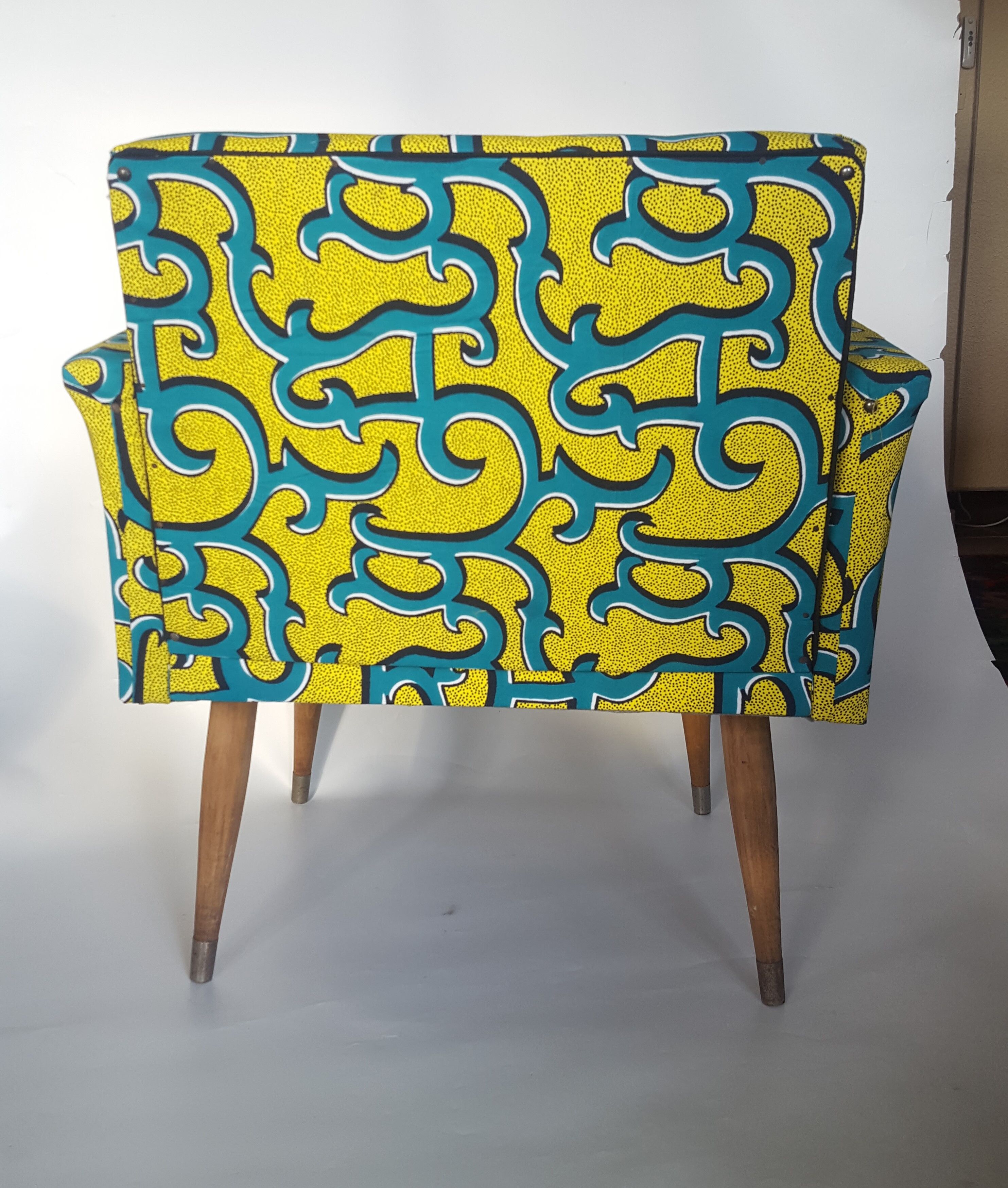 Rare cubic cocktail armchair of the years 50/redone