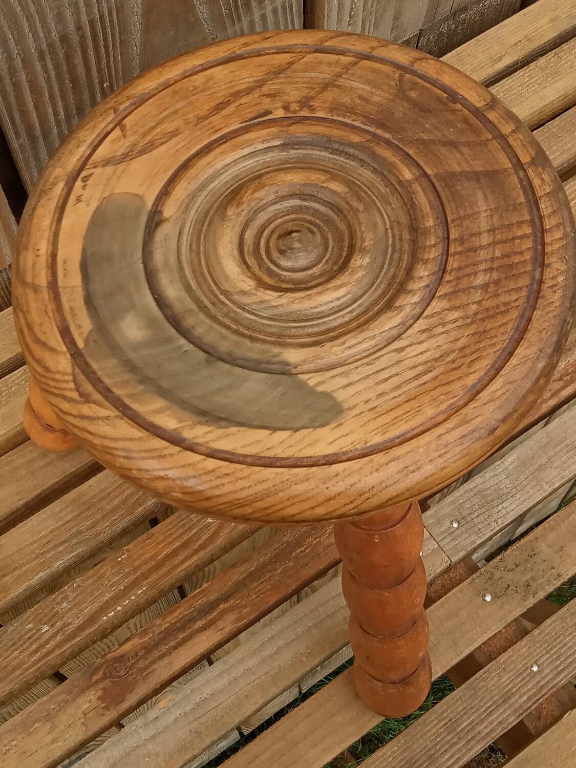 Oak tripod stool