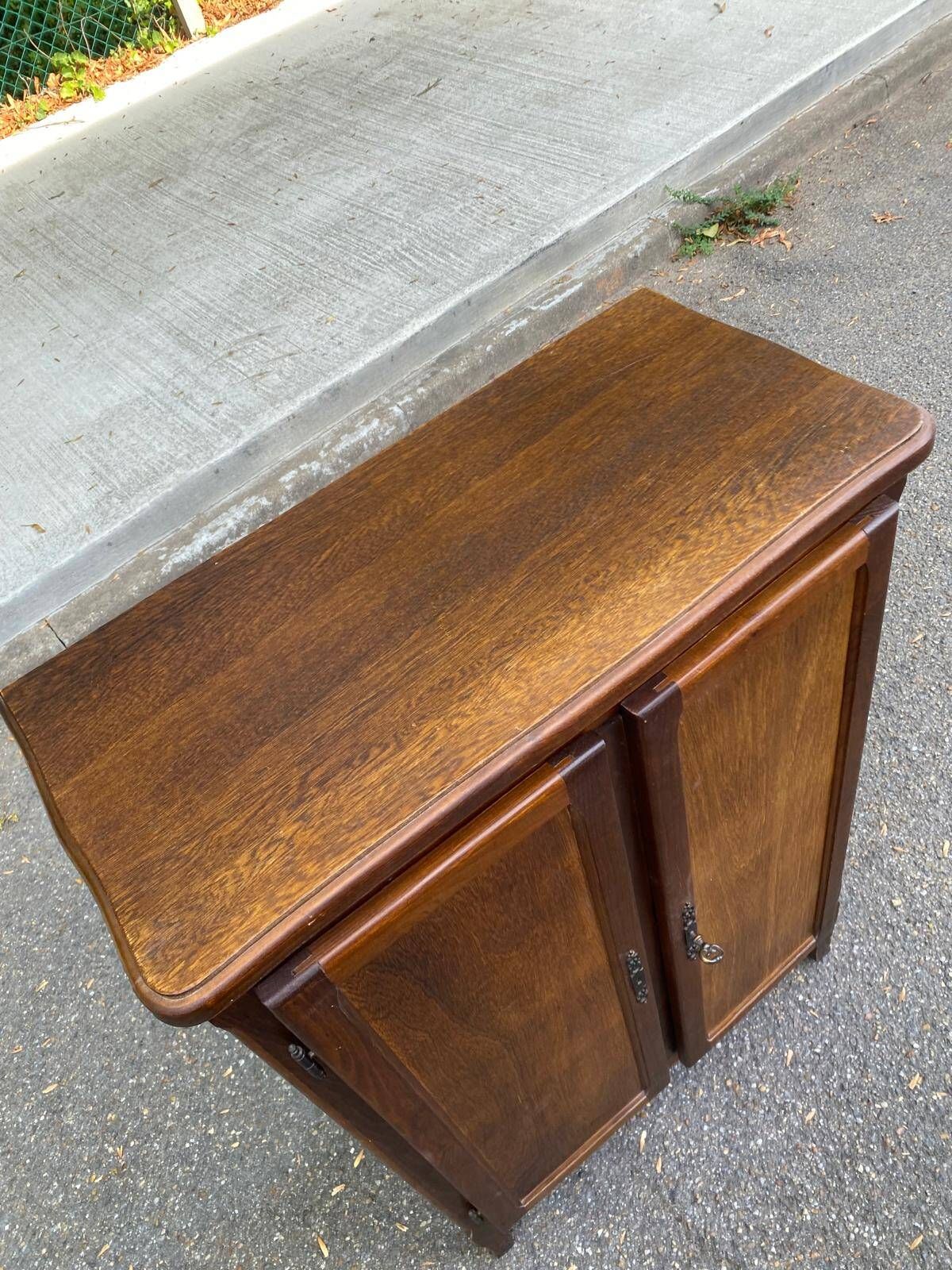 Vintage wooden shoe cabinet in Louis XV bibus style 1950.