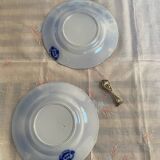 Set of 2 U&C dessert plates, Sarreguemines, Jardinière model
