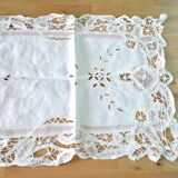 Vintage table runner lace tablecloth and openwork cotton embroidered 105x45 cm