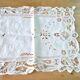 Vintage table runner lace tablecloth and openwork cotton embroidered 105x45 cm