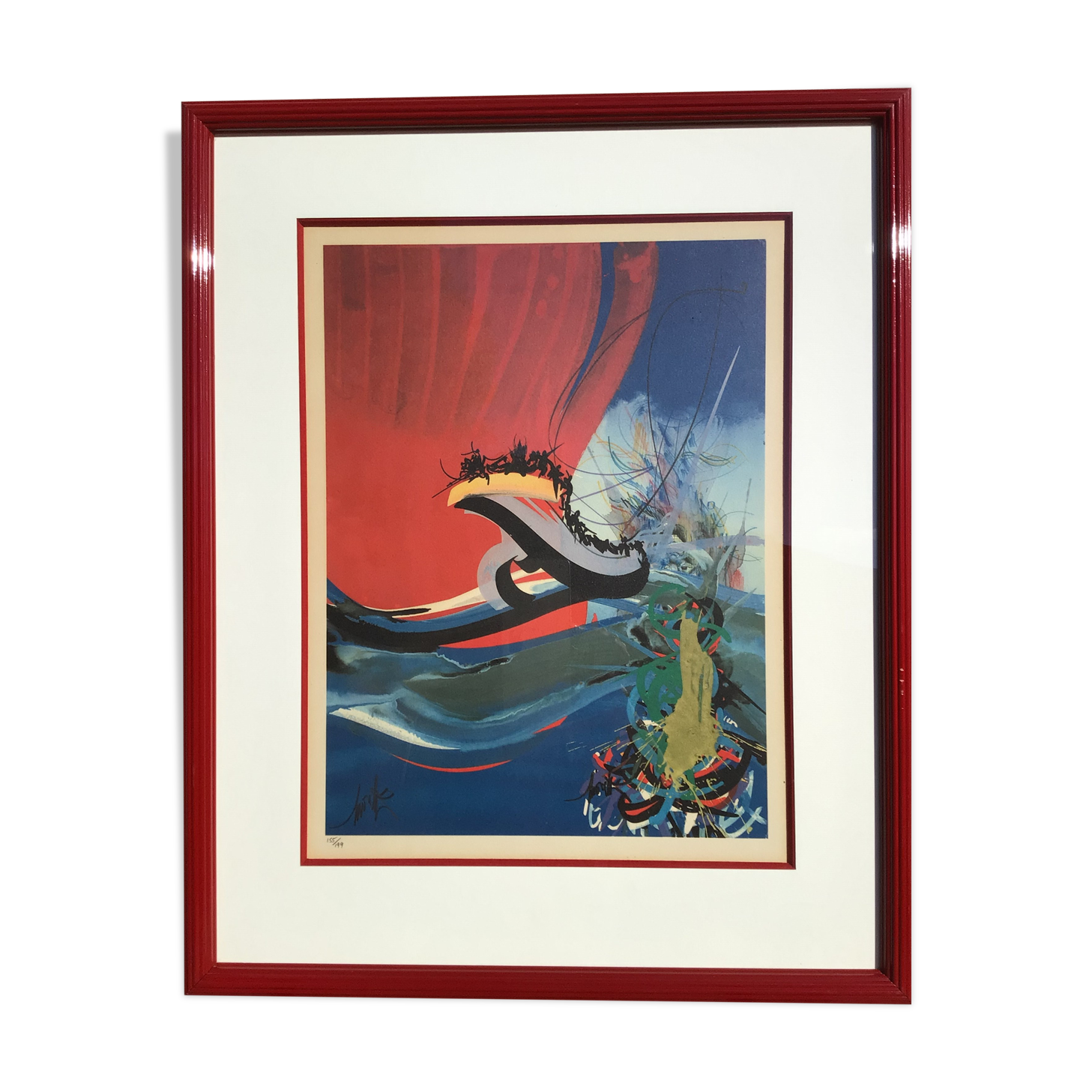 Lithograph Georges Mathieu signed and numbered framed