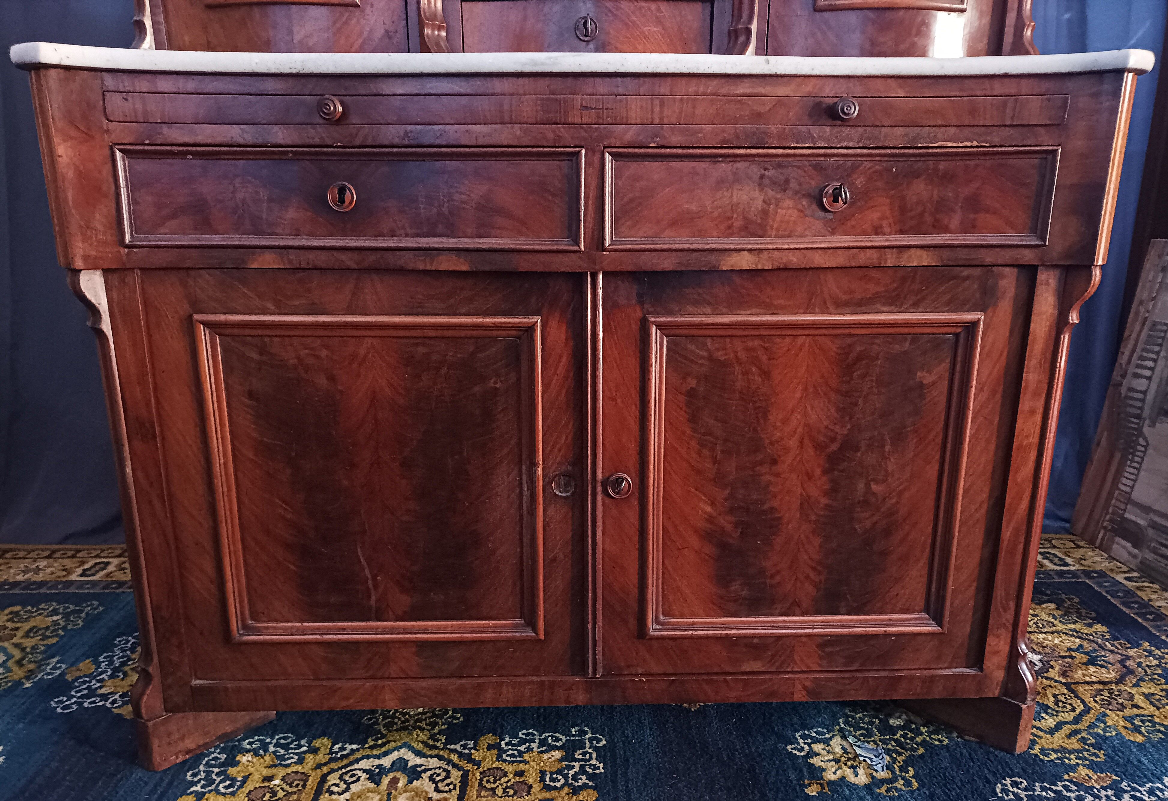 English mahogany shelf sideboard 19th