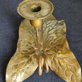 Antique bronze ivy leaf candle holder