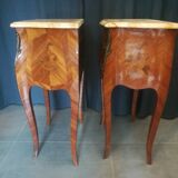 Pair of Louis XV style bedside tables in marquetry