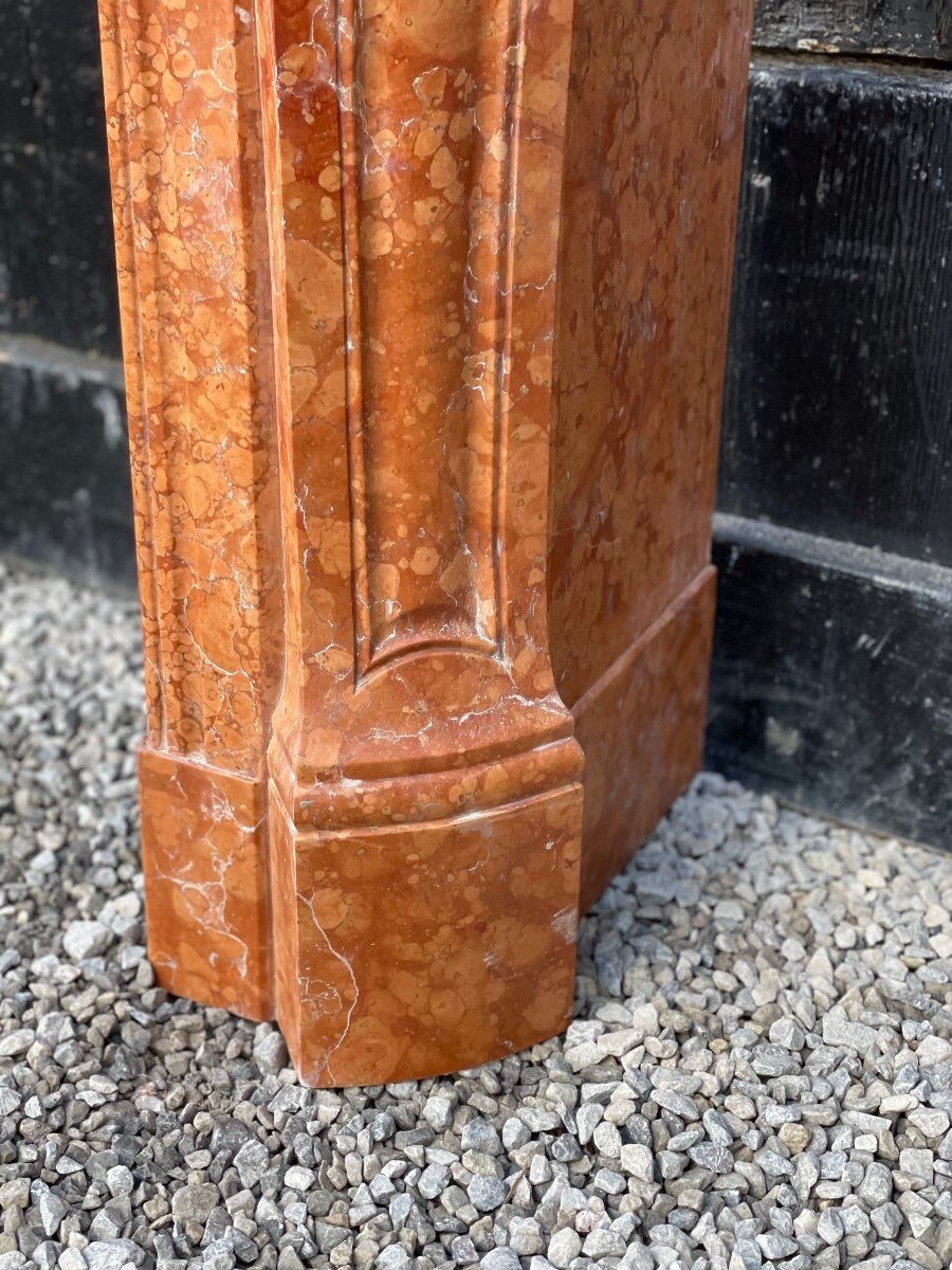 Louis XV style fireplace in red marble from verona