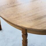 Table de salle à manger brutaliste | Table ovale | Extensible | Période Kjaernulf | 19