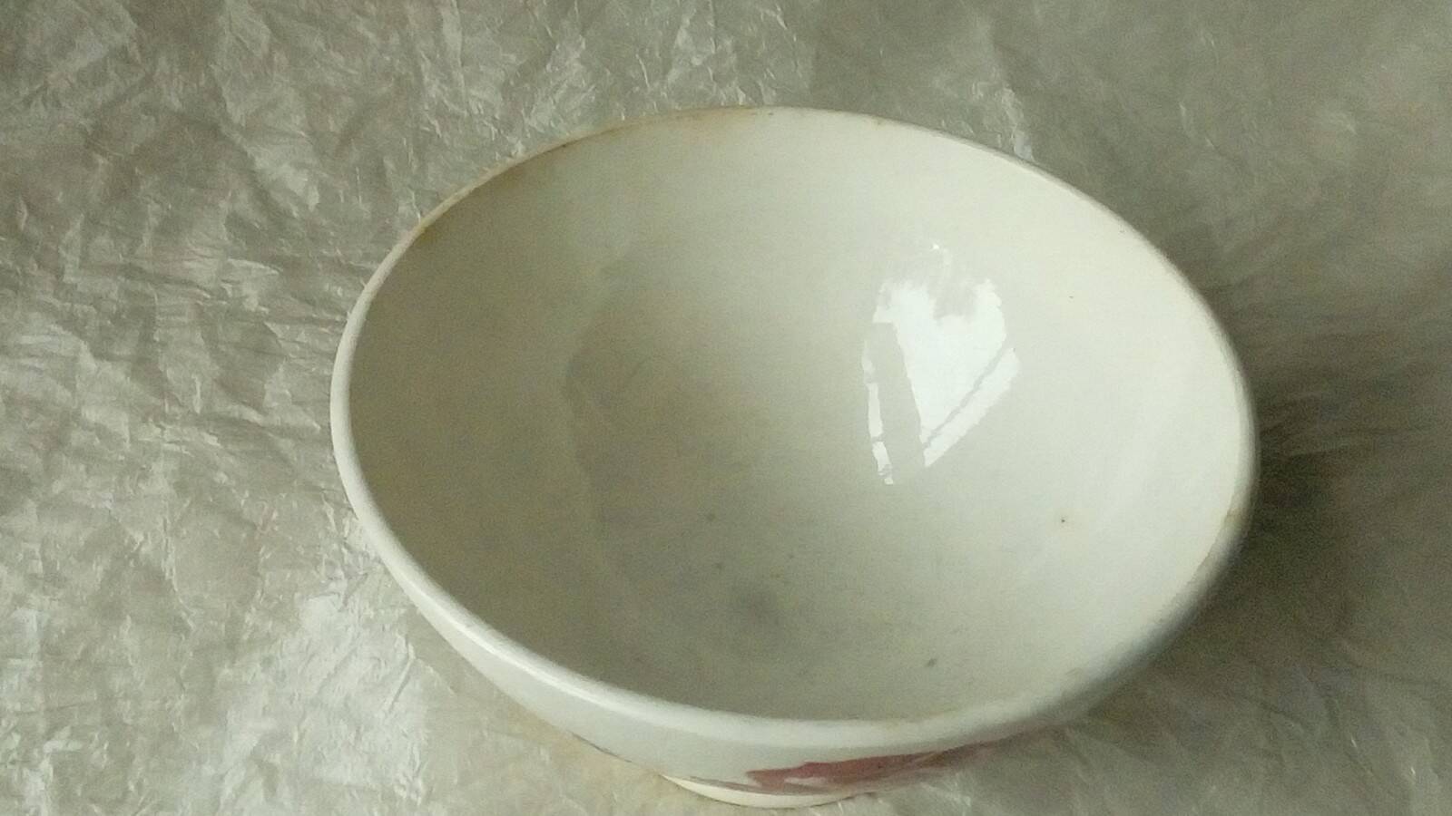 Antique Sarreguemines Digoin earthenware bowl, Janine pattern