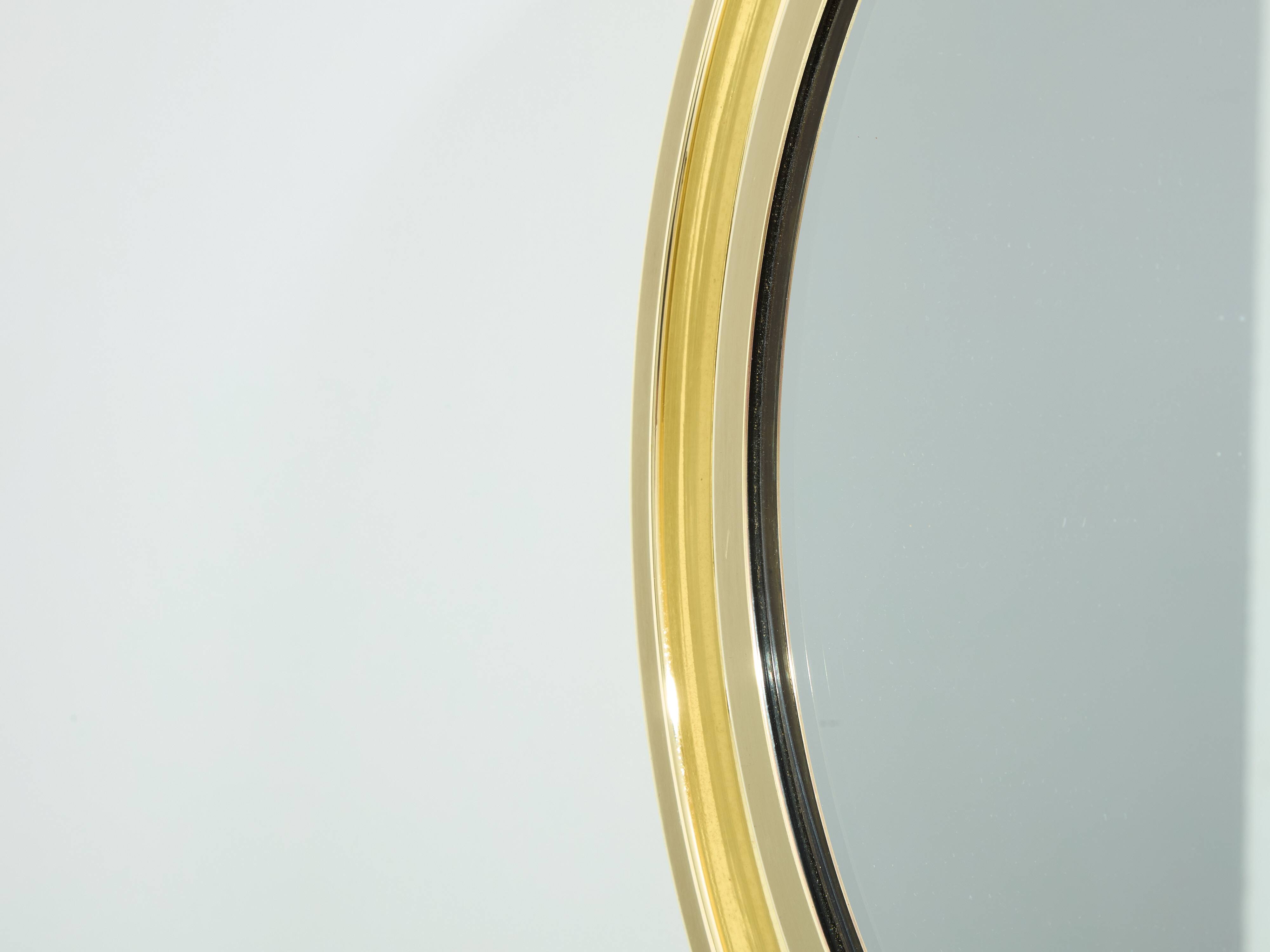 Round brass mirror by Sergio Mazza for Artemide 1960s