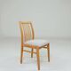 Vintage Dining Chairs Set of 4, Natural beech wood, Herringbone fabric
