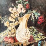 Oil painting on canvas still life signed
