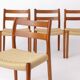 Set of 4 Niels Otto Møller Model 84 Chairs – Danish Teak & Paper Cord, 1970