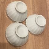 3 small faceted bowls