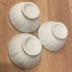 3 small faceted bowls