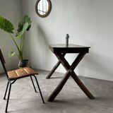 Solid walnut desk, folk art, Savoy, circa 1900