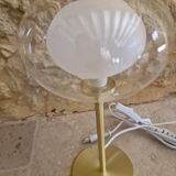 Glass and brass lamp
