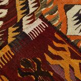 5x9 Red & Orange Faded Colors Anatolian Kilim Rug, 150x271Cm