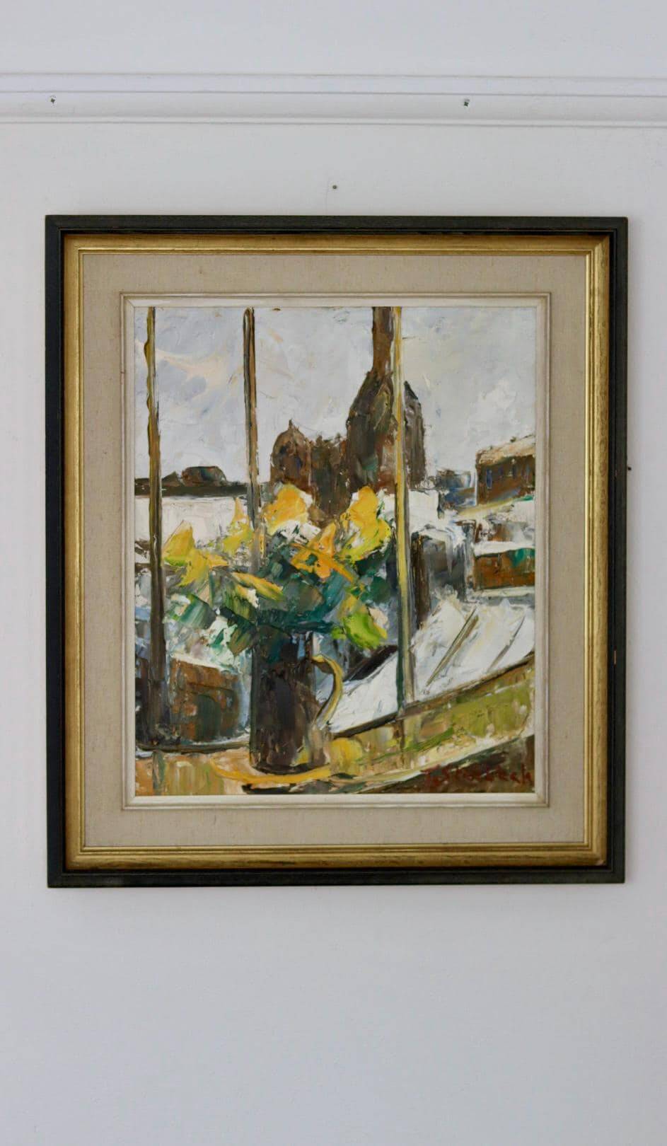"Yellow Flowers by a Window" by T. Stenbäck