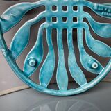 Old flat rest in enamelled cast iron celadon green