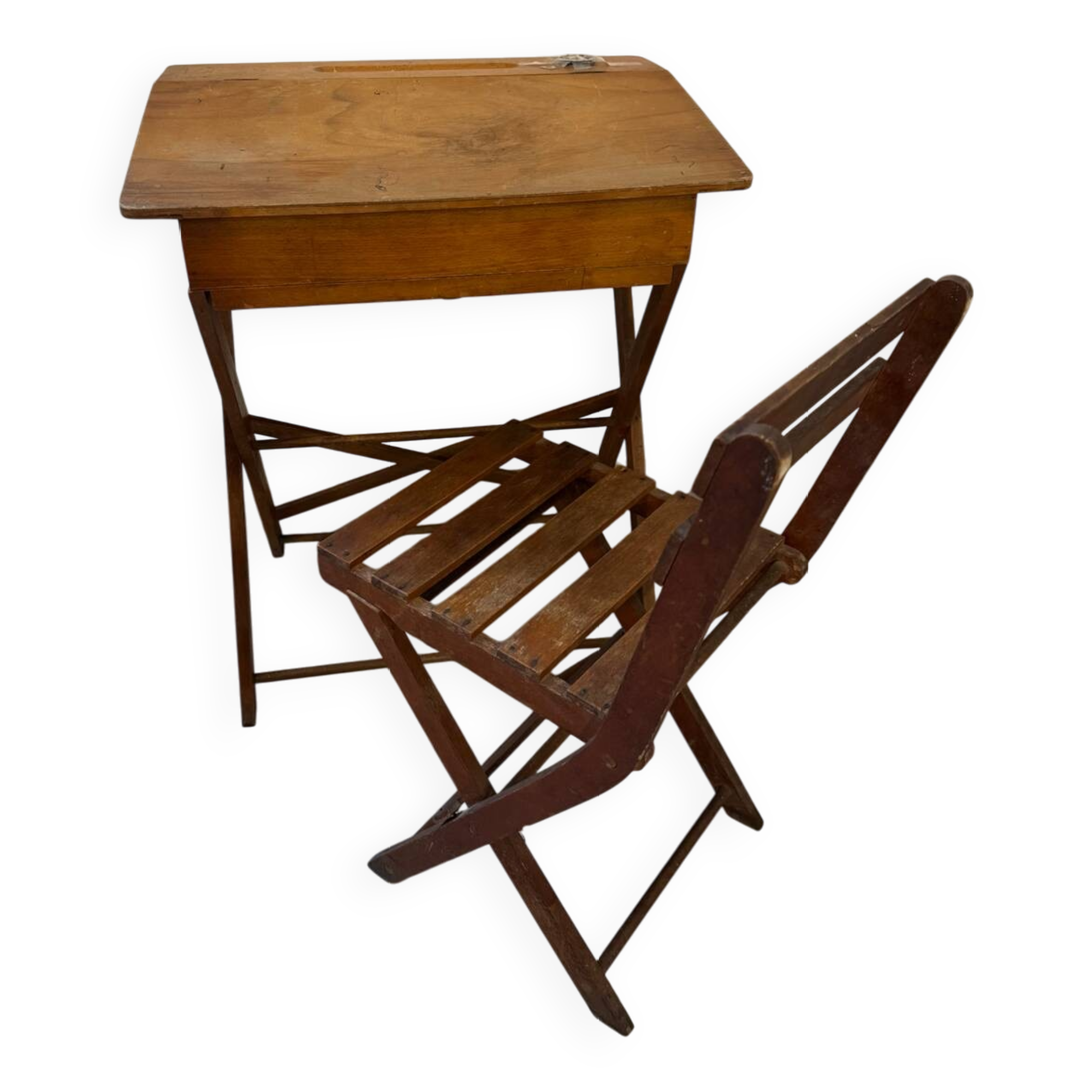 Bureau et chaise pliable enfant vintage