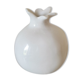 White ceramic vase in the shape of a pomegranate