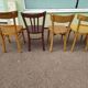 Set of 10 wooden bar bistro chairs - old - vintage
