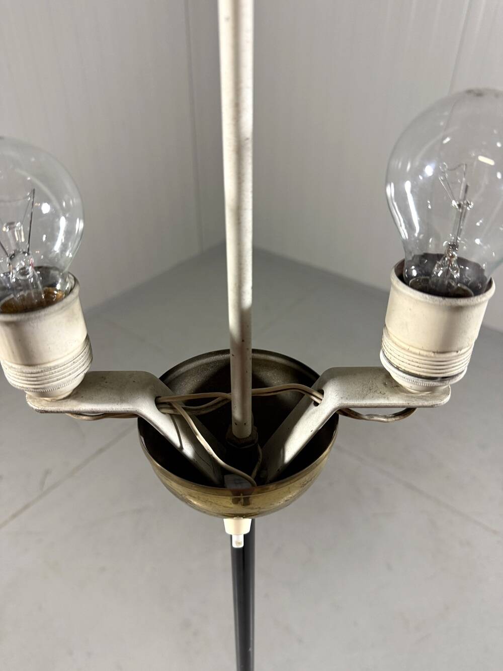 Austrian brass floor lamp pleated lampshade 1940-50’s