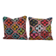 Set of 2 vintage kilim cushion covers 41x41 cm