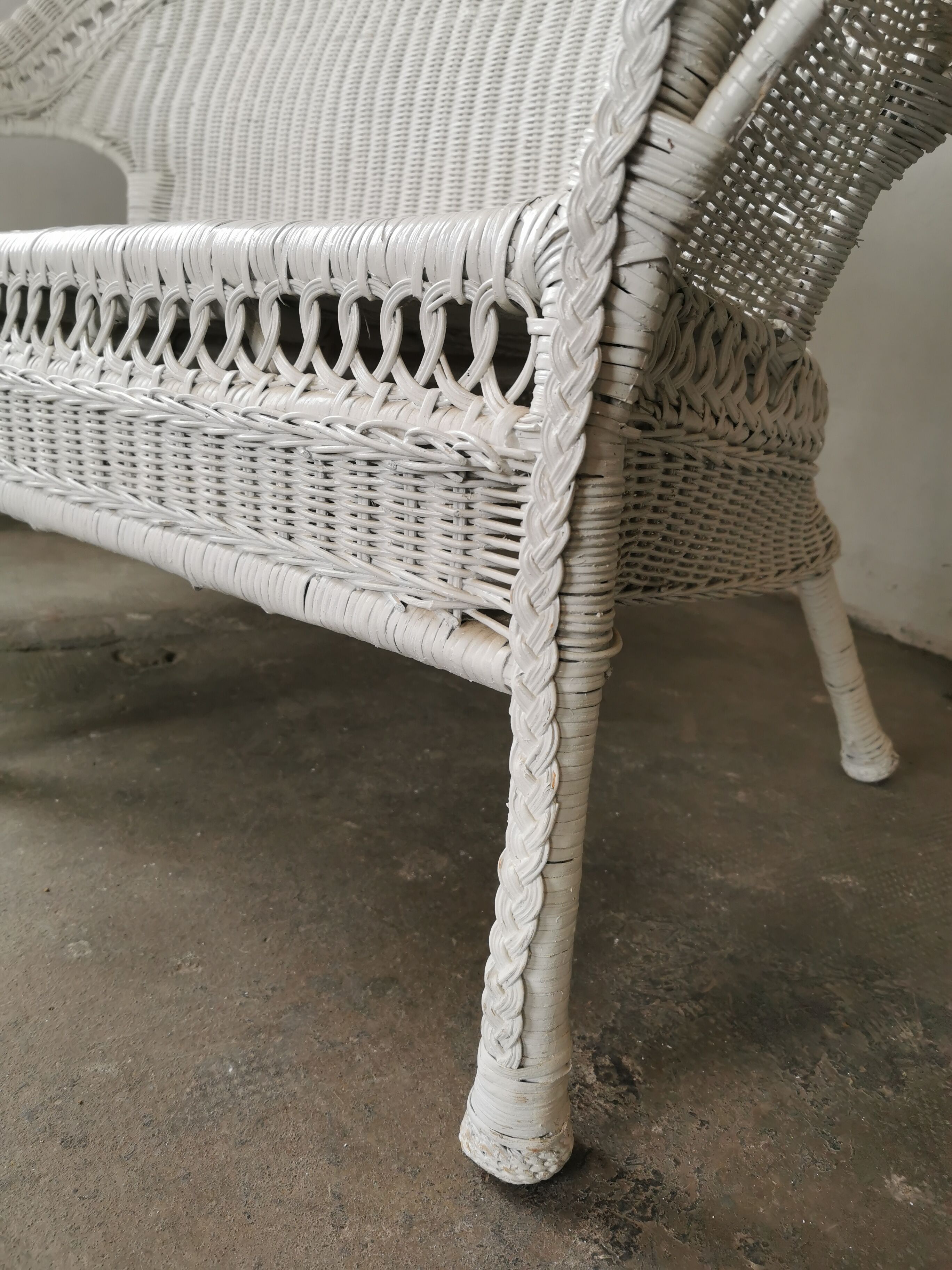 Wicker bench, rattan