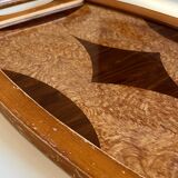 Plateau marqueterie en bois vintage - art déco