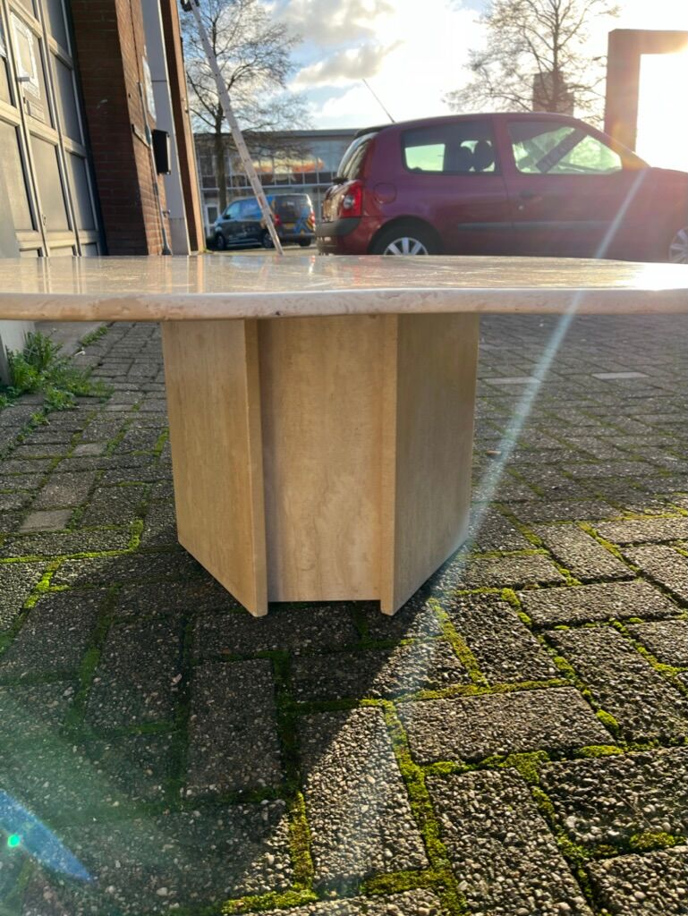 Flower travertine coffee table