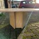 Table basse en travertin à fleurs