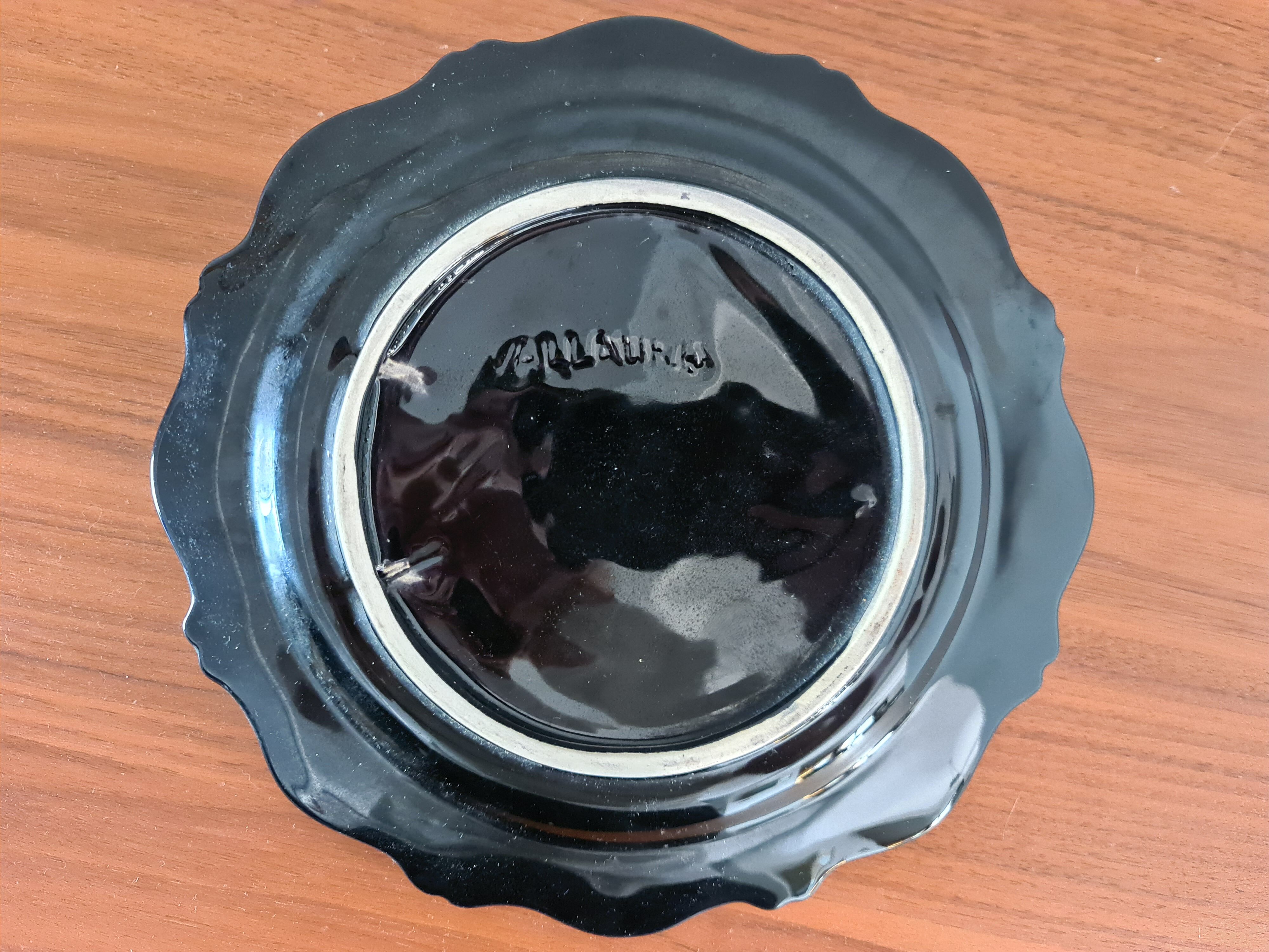 Wall plate signed Vallauris ceramic trompe-l'oeil / seafood / 1950 / French riviera