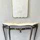 Vintage Shield Shaped Wall Mirror with Brass Frame and Beveled Glass, Italy