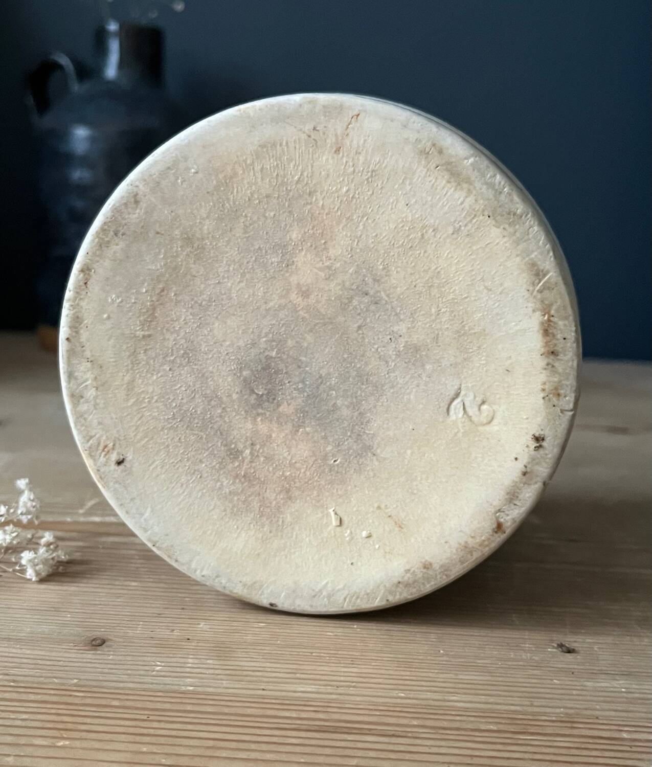 Old earthenware butter dish