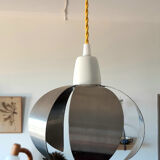Flower pendant lamp in brushed steel 1970