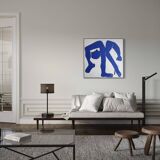 Figurative painting on unique stretched canvas 80X80cm