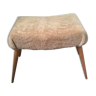 Scandinavian ottoman stool in beech and sheepskin