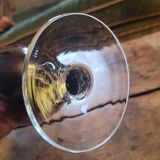 Amber glass soliflore vase on crystal base - Art glass from the years