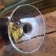 Amber glass soliflore vase on crystal base - Art glass from the years