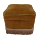 Mustard velvet pouf with fringes