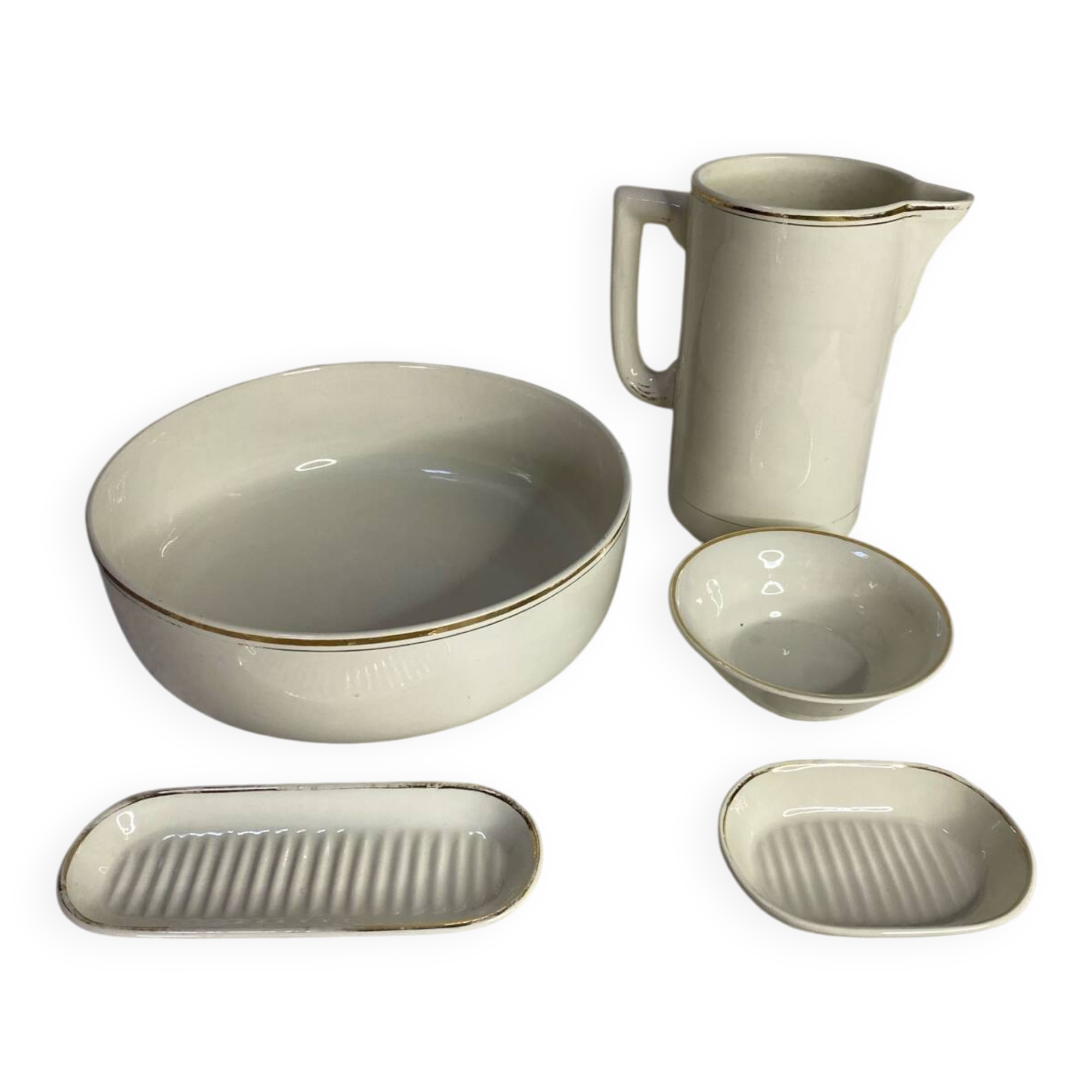 Ceramic bathroom set - Set of 5 pieces - Céranord St-Amand