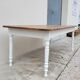 Rustic farmhouse bistro table in oak with Louis Philippe legs - 2m